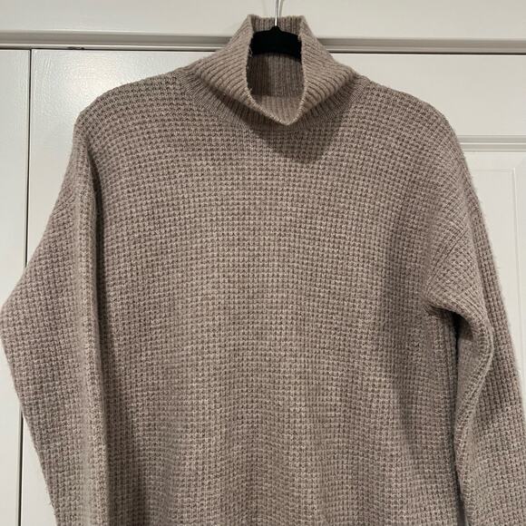 Madewell Women's Chunky Turtleneck Wool Alpaca Tan Size Small - Picture 3 of 9